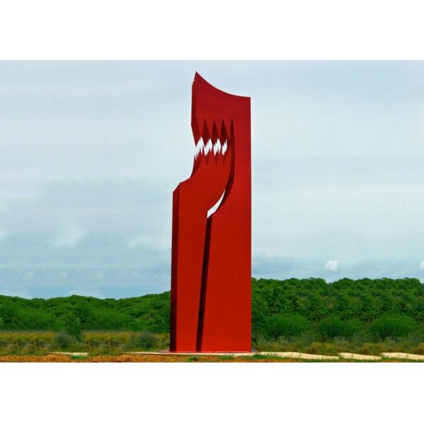 Скульптура нержавеющей стали двери сердца украшения парка покрашенная красным цветом