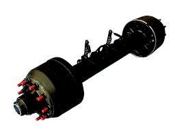 Round 1.84M Semi Trailer Axles ISO9001 Front Steering Axle Blue 420x220mm