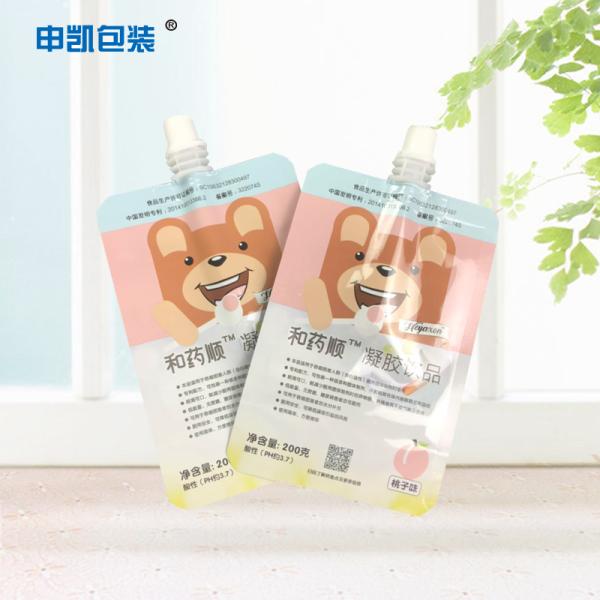 Biodegradable Cartoon Liquid Drink Spout Pouch Bags Stand Up Plastic Juice Packaging Pouch