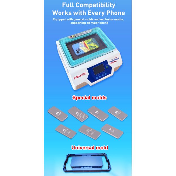 3D Sublimation Heat Press With Universal Fixture – No Need To Change Mold For IPhone Samsung Xiaomi Huawei