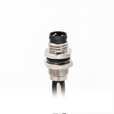 Flange M8 Male Connector 4 Pin Rear Mounting Straight Waterproof IP67