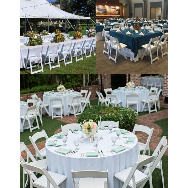 Outdoor Padded White Plastic Resin Folding Chairs For Event Picnic