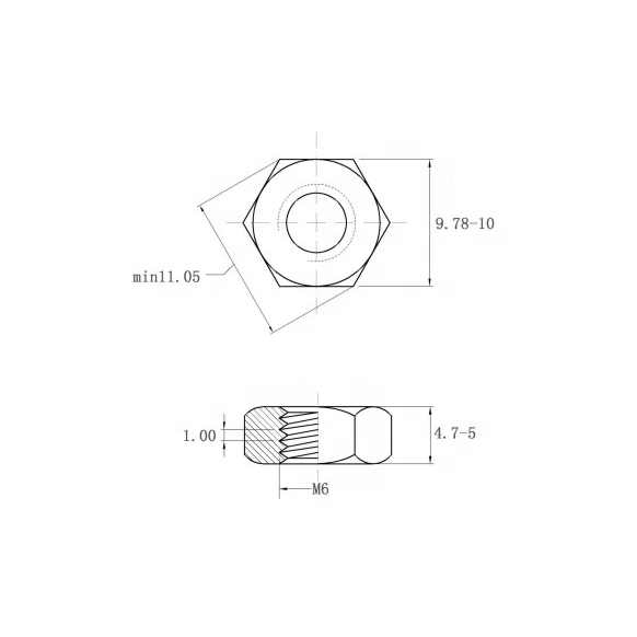 Hex Nuts Metal M6 DIN Standard Carbon Steel for Heavy Industry