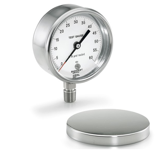 Ashcroft DG25 digital pressure gauge with ±0.5% accuracy, IP67 enclosure rating, and 2,000 hours battery life