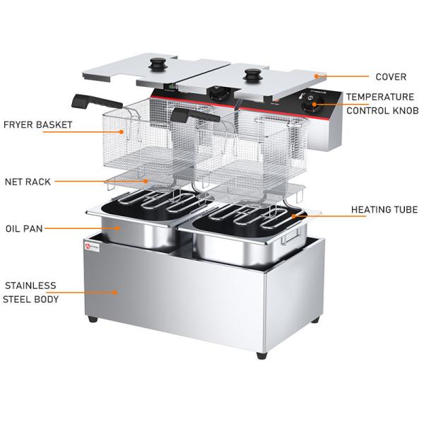 NO Private Mold Electric Deep Fryer for Commercial Fish Potato Plantain Chips Frying