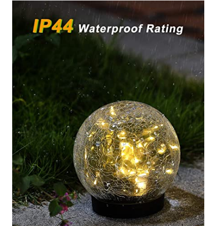 Patio Decor 20PCS 0.5W Solar Powered Crackle Glass Globe Lights