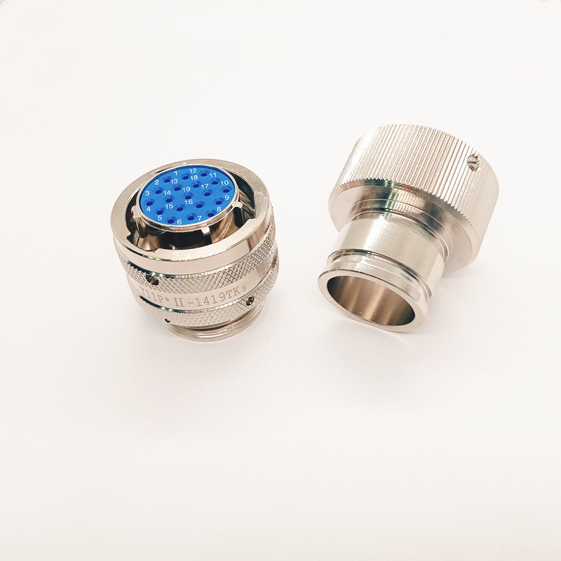 Y11P*II-1419TK5 19 Pin Male Plug Circular Connector with 1500V Withstand Voltage and Bayonet Locking for Aerospace Applications