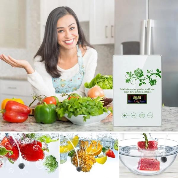 Homefish Painel de vidro portátil de esterilização de frutas e vegetais Máquina multifunção inteligente 400mg/h Gerador de ozônio para cozinha