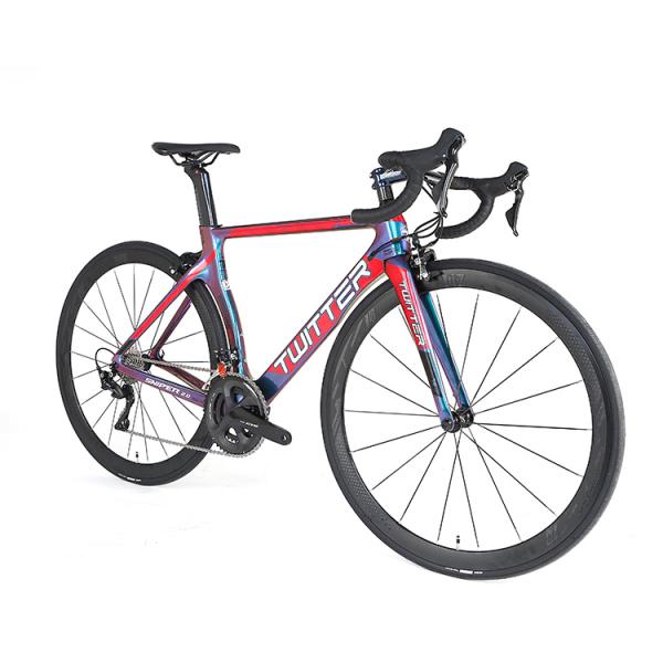 Durable Carbon Fiber Road Bike , Sports Racing Bicycle Reflective Decals Fork