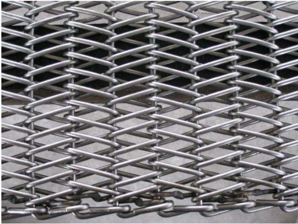 Chain Metal Furnace Conveyor Belt 304 Stainless Steel Flat Surface High Hardness