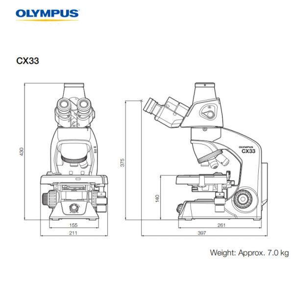 Ergonomic Olympus CX33 Microscope Ideal for Training Clinical Research Labs​​