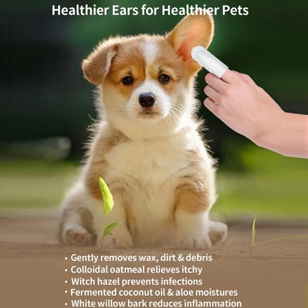 Customized Unscented Clean Ear Finger Pads For Dogs Cats 50 PCS