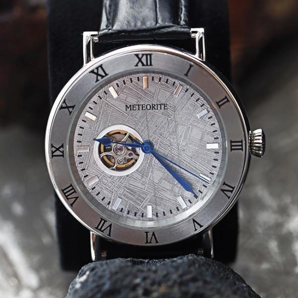 Timeless  Extraterrestrial Meteorite Dial Watch 45mm Automatic Leather Watch