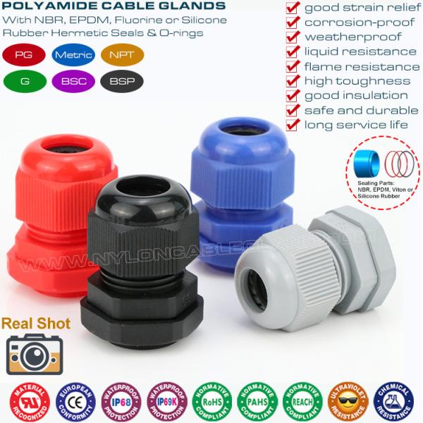 PG7-PG48 Nylon Adjustable Cable Glands, PG Plastic Compression Glands IP68 Connectors for Electric Equipment PG7-PG48 Nylon Adjustable Cable Glands, PG Plastic Compression Glands IP68 Connectors for Electric Equipment
