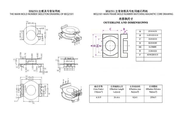 BEQ2501 EQ25 Vertical 4+3 PIN High Power Distribution Transformer