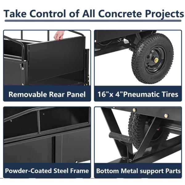 Steel Structure Lawn Tractor Tiller Trailer Garden Dump Truck Steel ATV Dump Truck Steel ATV Trailer Heavy Duty Trailer Garden Trailer Quick Release Buckle