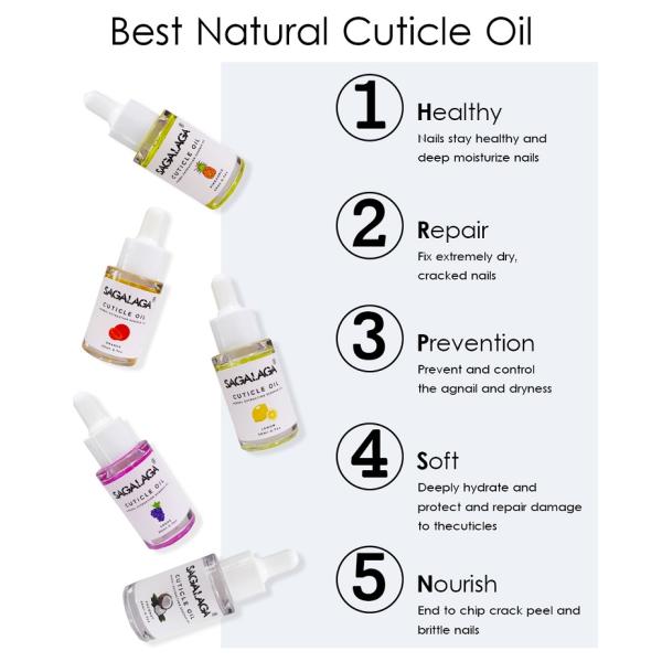 MSDS Certified Scentless Cuticle Oil with Vitamin E and Vitamin B Healthy Formulate Private Label Sagalaga Natural Nails