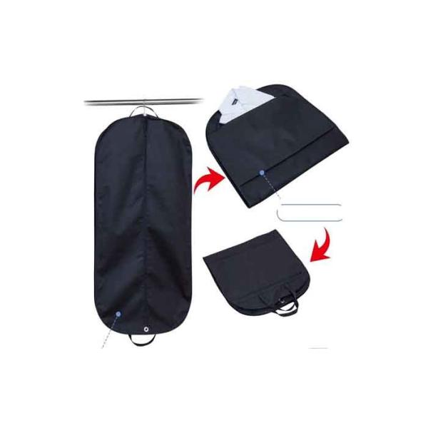 Custom Black/Blue Nonwoven Suit Garment Bag With Handle Dustproof Design Zipper Closure