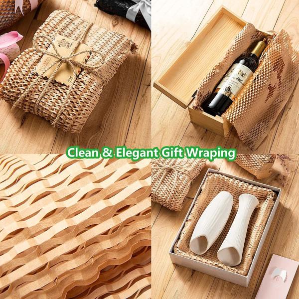 GDCX White Honeycomb Paper Honeycomb Wrap Eco Friendly Packaging Honeycomb for Gift Wrapping Paper Roll