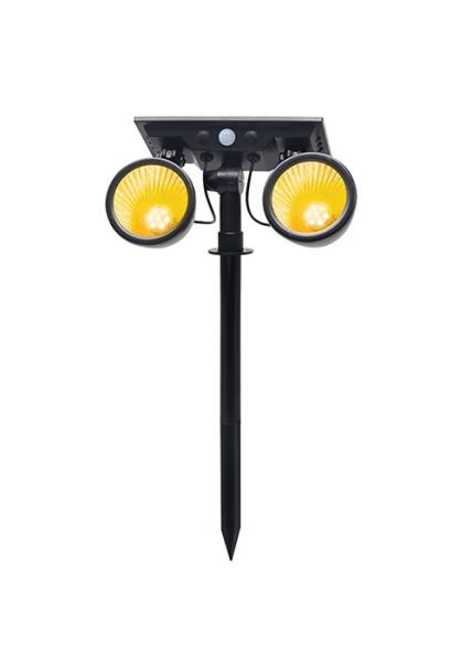 Human Motion Sensor Twin LED SpotLight Solar Panel Wall Light