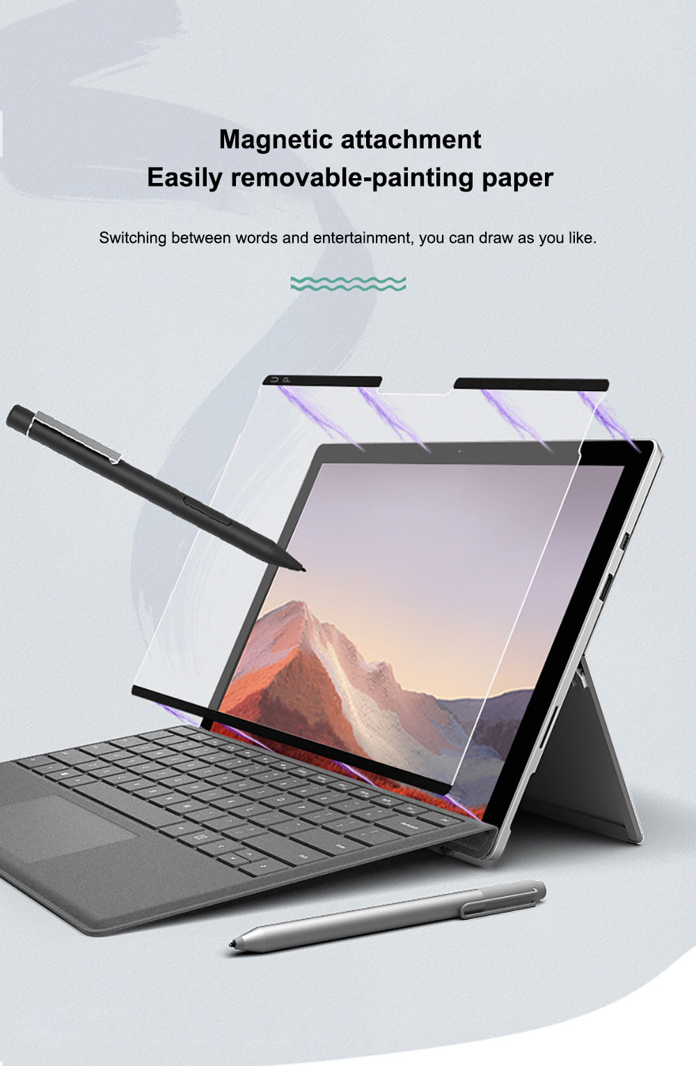 Tablet Tempered Screen Protector for Microsoft Surface Pro 9 8 7 Go 3 Glass High Quality Knock-Down Drawing Paper Ghm096 Laudtec Wholesale OEM/ODM/Private Label