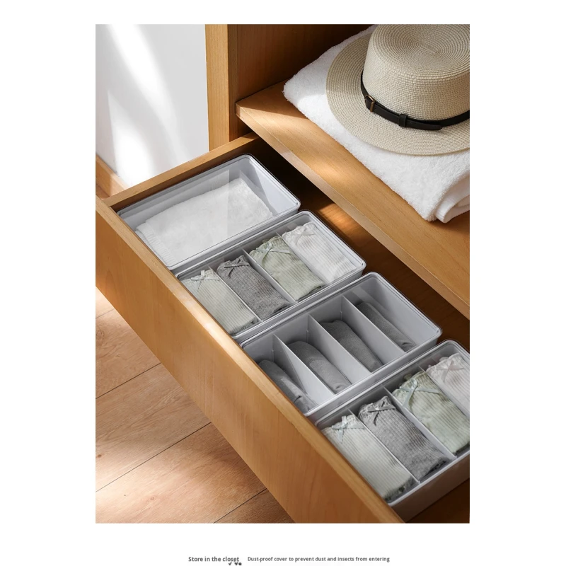 Multi-Compartment Plastic Storage Box Stackable Organizer for Bathroom Toiletries Office Tools & Kitchen Food Pouches