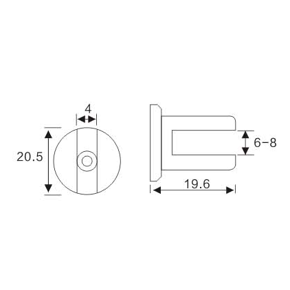 Fixed Glass Holder YS-028S, Zinc Alloy,  for glass 6-8-12mm, finishing chrome or Satin
