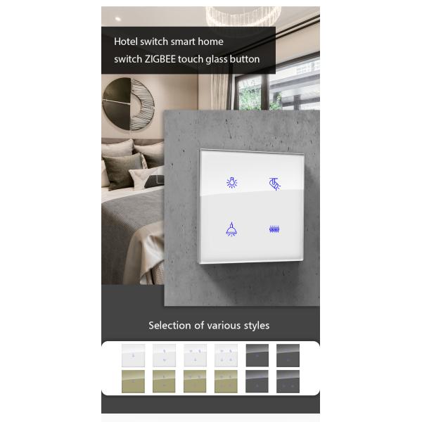 Tuya Zigbee 3.0 Light Switch Touch Panel 240V AC White Tempered Glass