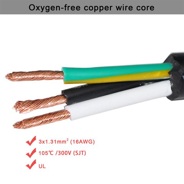 NEMA 5-15P to IEC C5 Power Cord 14AWG 250V 16A Black