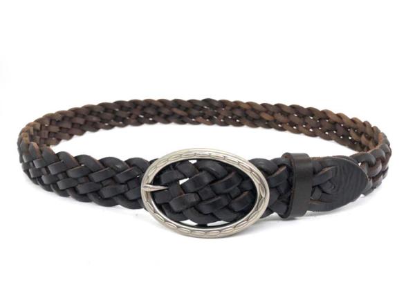 Preto trançado confortável da correia de couro para a largura ocasional masculina de 3.5cm