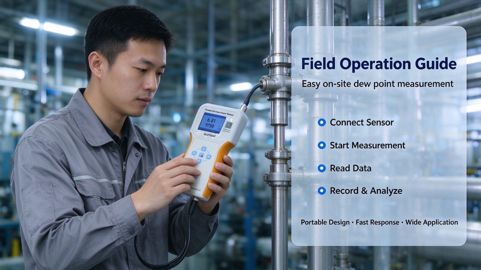 Handheld Portable Dew Point Analyzer High Precision Moisture Meter For Compressed Air SF6