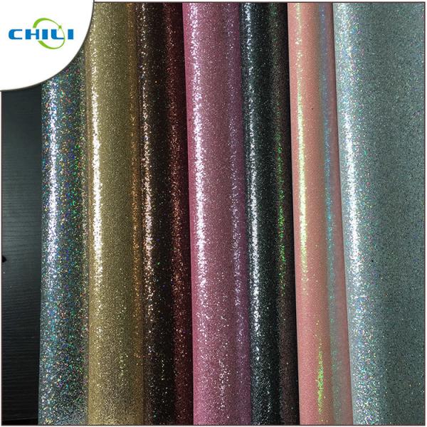 Wholesale New Design Pu Rexine Mesh Glitter Fabric Price