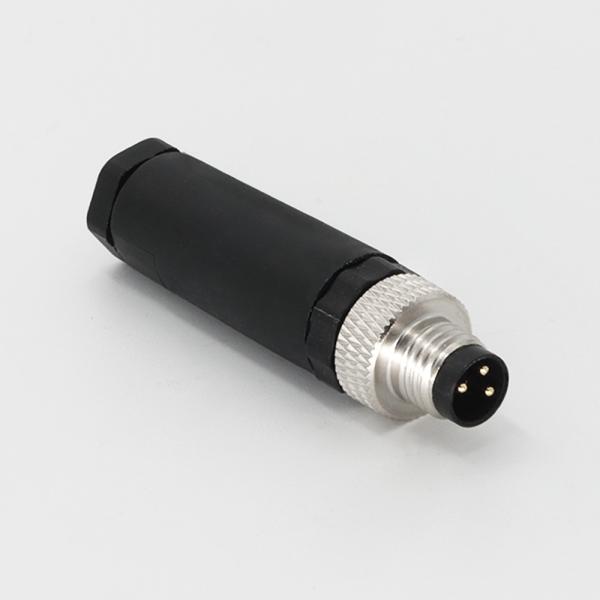 KRONZ M8 Circular Connector with Alloy Material Black Push Locking for Field Wirable Applications