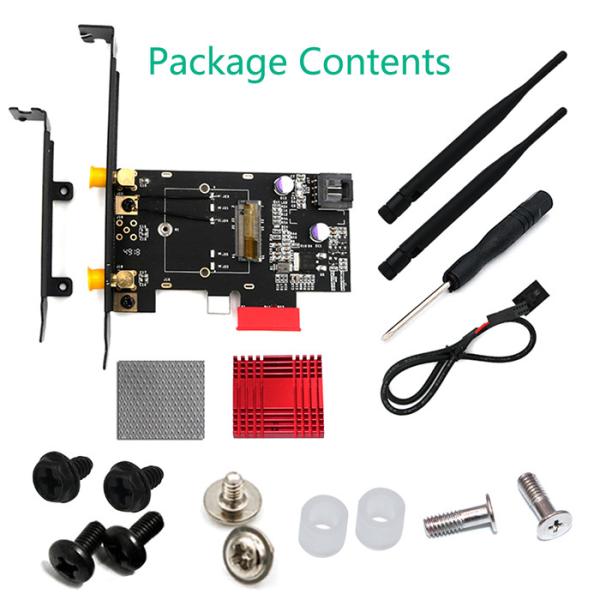NGFF M.2 Key A PCIE X1 Adapter For Intel 7265 8260 8265 9260