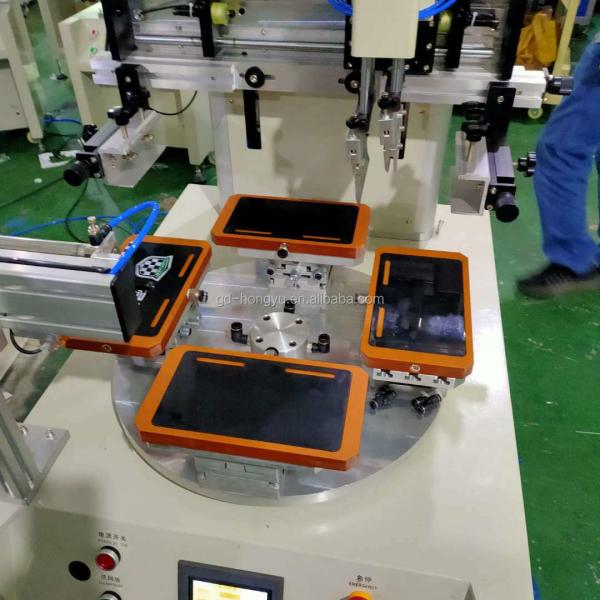 40W 4 Stations Flat Screen Printing Machine flatbed screen printer With Robot Arm