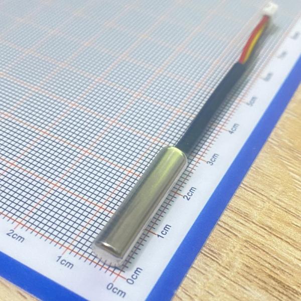 6x25mm Nickel Plated Brass Housed DS18B20 Temperature Sensor GX18B20 Digital Sensor With 50mm 26AWG 3 Core Cable