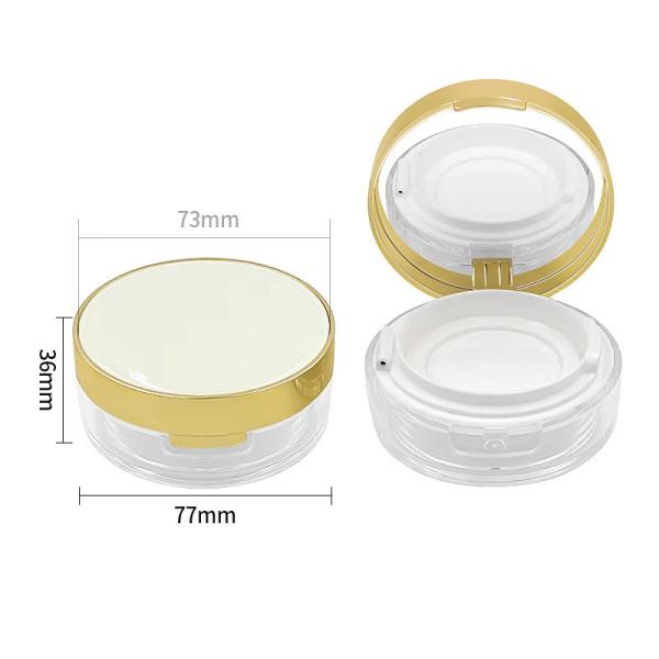 15g Round Shape Transparent Empty Loose Powder Case for Compact Powder