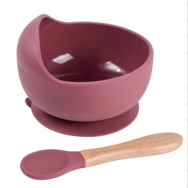 2-Pack Silicone Baby Feeding Set Suction Bowl and Spoon Dinnerware Supplies for Kids