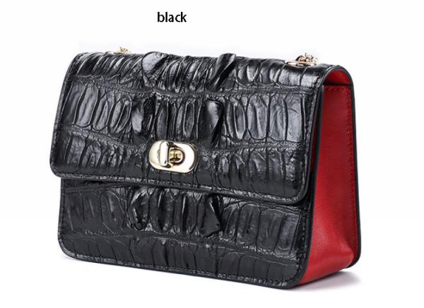 Fashion crocodile skull leather bag for women with one shoulder slung chain small square bag