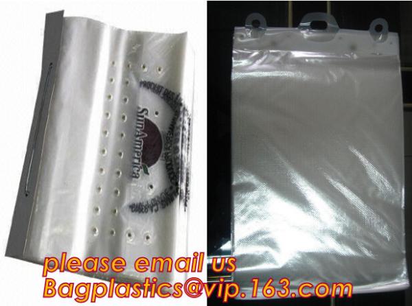 Reclosable Wicketted Packing Bag Food Side Sealed With Metal Wire Blocked