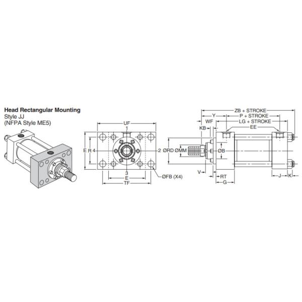 TRH2.50ME5LT14X6.00 Стальной гидравлический цилиндр OEM регулируемый