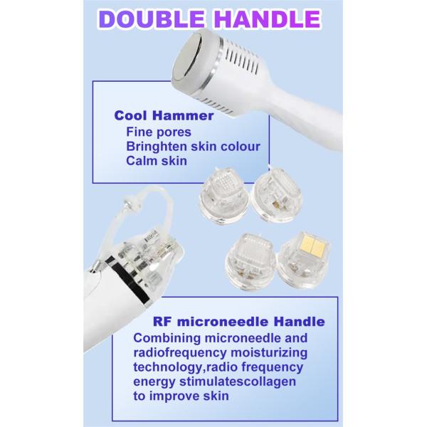 Портативная машинка 2 в 1 частичной машине Rf Microneedling с холодным молотком