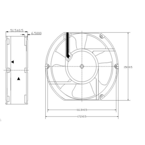 Exhaust Cooling 220V AC Brushless Fan , 7 Inch AC Radiator Fan Plastic Impellear