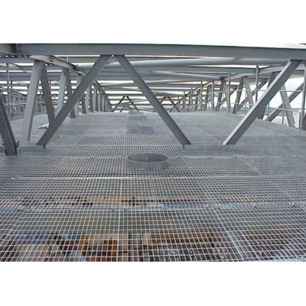 Hot Dipped 30 X 3mm Galvanized Steel Grating Silver Color