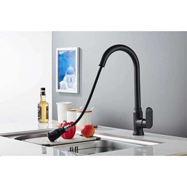 Rotatable Pull Put Black Sink Tap Faucet