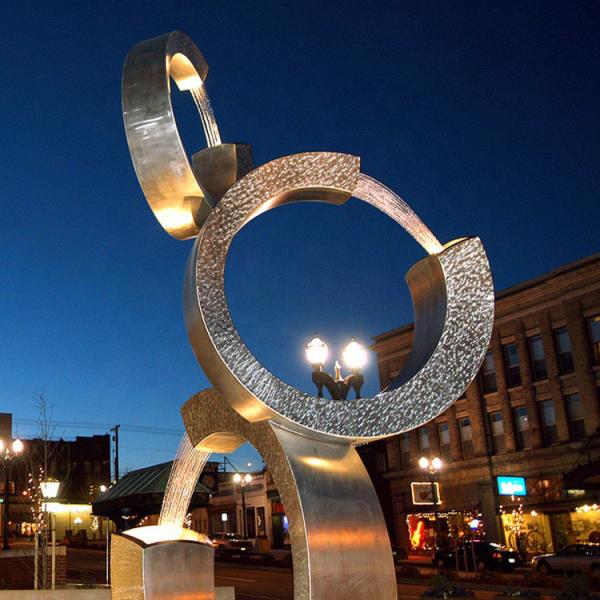 SGS Approve Landmark Modern Stainless Steel Abstract Sculpture 2mm Thick