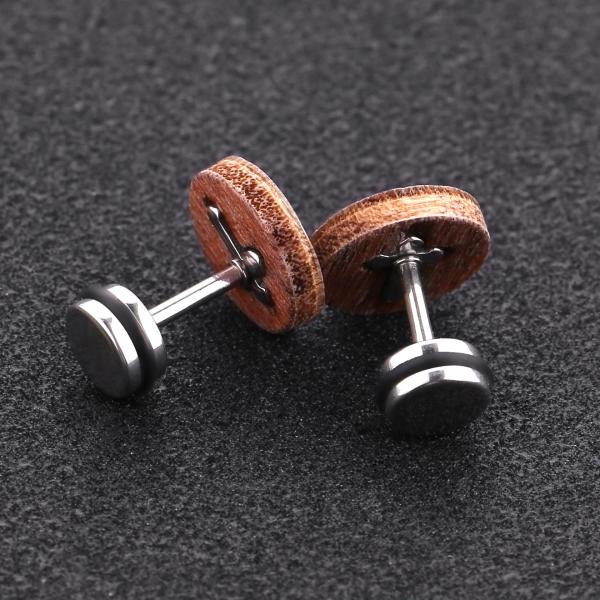 Fashion Black Natural Wood Studs Jewelry Wholesale Wooden Cross Earrings