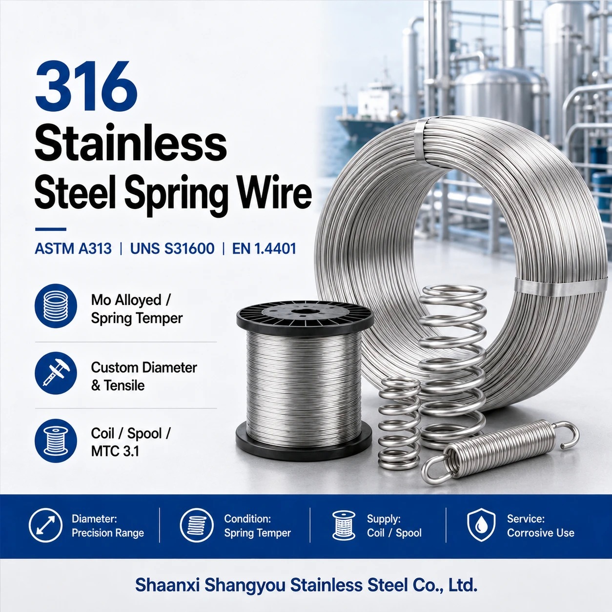 ASTM A492 316 Stainless Steel Rope Wire for Marine Cable Stranding
SEO TDK