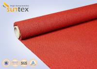 Tissu enduit de silicone rouge de fibre de verre de 960 G/sqm pour la chaleur et l'isolation à froid