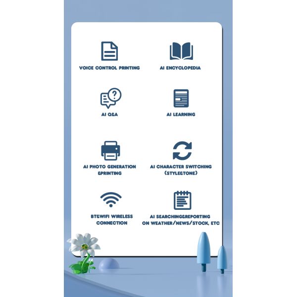 mini AI thermal printer C23 1200mah battery Wireless Inkless Mini Pocket printer